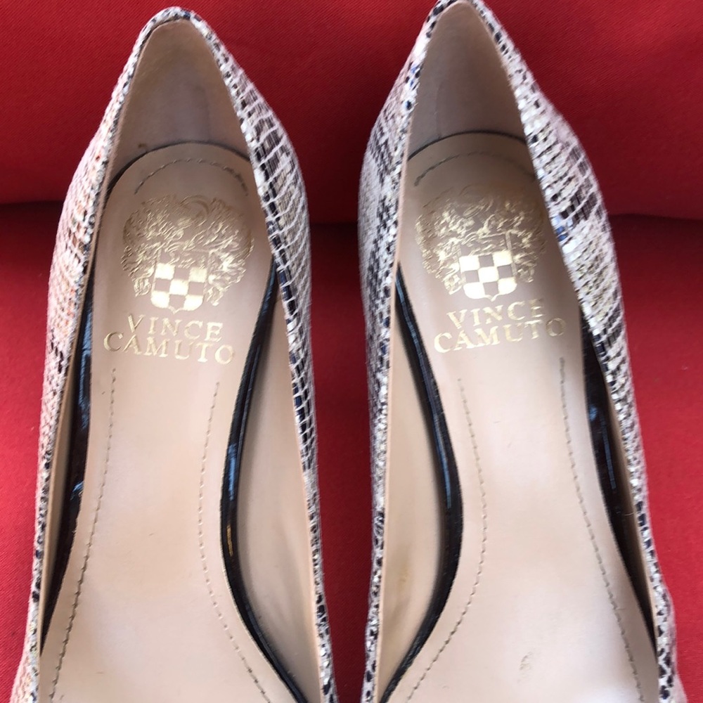 Vince Camuto Python Snake Print Gray Heels - image 3